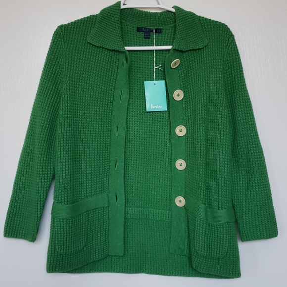 Boden Sweaters - Boden Cashmere Knit Crochet Button Down Cardigan